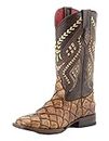 Ferrini Western Boots Mens Caiman Tail Croc 8.5 EE Electric 10311-13
