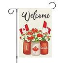 Louise Maelys I Love Canada Garden Flags Patriotic Flower Vase Garden Decorations 12 x 18 Inch Double Sided Vertical Burlap Banners, Happy Canada Day 1st July Home Outdoor Yard Farmhouse Outside Decor (Only Flag)