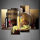 Various Wine With Grape Wall Art For Kitchen Painting Pictures Print On Canvas Food The Picture For Home Modern Decoration