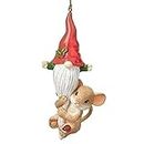 Roman Charming Tails Mouse with Gnome Ornament 3 Inch Multicolor