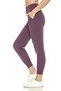 Leggings Depot Women's Joggers Pants with Pockets Active Sweatpants for Women Lightweight Lounge Pants, Grape Thistle, Medium