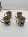 Rustic Retreat Mug- Moose Set Of 4 Coffee Cup Mug Tea Beverage Hot Drinks