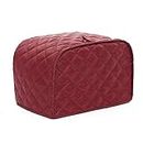 4 Slice Toaster Cover, Kitchen Small Appliance Cover Fingerprint and Greasy Protection, Machine Washable Polyester Toaster Dustproof Cover (Red)