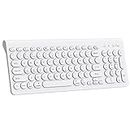 Wireless Keyboard, Bluetooth Keyboard, Keyboard with Number Pad, (Bluetooth+Wireless) Dual Mode, Full Size Rechargeable Keyboard for Windows/iOS/Android, iPad/iPhone/Tablet/Mac/Computer/Laptop (White)