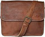 ALASKA EXPORTS- Handmade Leather Messenger Satchel Cross body Office Laptop Briefcase Bag for Men and Women (11 X 15 X 4 inch)