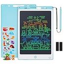 Coolzon Colourful LCD Writing Tablet Kids, 12 Inch Erasable Writing Tablet with Lock Function Kids Drawing Pad for Painting Drawing and Memo Lists,Free Animal Cartoon Stickers,Blue