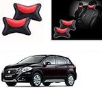 Auto Pearl Black and Red Car Neck Rest Pillow for S Cross