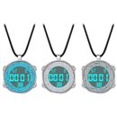 Mens Womens Digital Display Electronic Watch Pendant Leather Chain Necklace Gift
