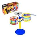 Toyztrend Jazz Drum Set Junior Musical Band Instruments with 2 Drums, 1 Dish & Sticks for Kids (Assorted Colors)
