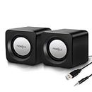 FRONTECH Premium 2.0 Channel USB Powered Speakers with 1.5W x 2 Output, AUX Input, and 1-Year Warranty (Black)