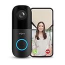 wipro Smart Wi-Fi Video Doorbell | 2 MP 1080p Full HD Camera with Night Vision | Two-Way Communication | AI Motion Detection | Indoor Chime with 50 Tunes | Rain & Dust Proof | Black