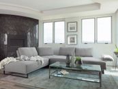 ON SALE - Modern Living Room Gray Fabric Adjustable Back Sofa Sectional Set IR7E