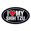 CafePress I Love My Shih Tzu Oval Sticker/Decal Oval Car Bumper Sticker