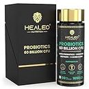 Healeo Probiotics 60 Billion CFU, 4-in-1 with Prebiotic + Digestive Enzymes + 5 Herbs - Probiotics for Gut Health & Digestion - Supplement For Men & Women - Lab Tested - 60 Veg Capsules