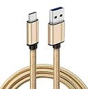 CBUS 6ft Heavy-Duty Braided USB C Charger Cable Compatible with iPhone 15/Pro/Max/Plus, iPad Pro, iPad Air (2022/2021/2020), Samsung Galaxy Tab S8/S8+, S7 FE, S7/S7+/S6 Lite, Steam Deck (Beige Gold)