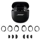 Bose QuietComfort Ultra True Wireless Bluetooth Adjustable Noise Cancelling Earbuds, Spatial Audio, Up to 6 Hours of Play Time, Black Bundle with Fit Kit