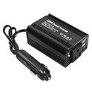 BESULEN 150W Car Power Inverter, DC 12V to 110V AC Auto Charger Converter, Vehicle Adapter Plug Outlet with 3.1A Dual USB Vehicle Charger, Multifunctional Car Accessories for Laptop (Black)