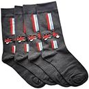 Pack of 2 Pairs Mens Grey Socks with Red Vespa Design