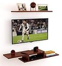 DAS Wall Mount TV Entertainment Unit/with Set Top Box Stand and Display Rack Shelf Classic Walnut- Darlin (Ideal for 24" to 36")