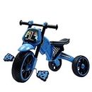 JoyRide Himalayan 1 Best Trike for Kids Toddler Trike Headlight, Music,Eva Wheels & Curved Seat Push Along Pedal Trike for 18 Months to 5 Years Blue
