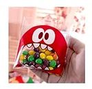 TREXEE Self Adhesive Guddy Bags Party Favor Bags Cookie Bags Chocolate Pouches Birthday Party Return Gift Bags (PACK OF 100/Red)