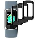 IQShield Verre Trempé pour Fitbit Charge 5, 2 Pièces Vitre Protection de Anti Rayures, 3D Incurvé Couverture Complète, Sans Bulles, Haute Sensibilité Film Protection écran