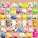 Joinart 28Pcs Mochi Squishy Toys Mini Squishies Kawaii Squishies Party Favors for Kids Adults Squeeze Toys Unicon Cat Elephant Mochi Animal Stress Relief Toys Random Easter Egg Filler Xmas Gift