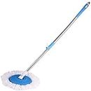MiIton Steel Spin Mop Stick Rod Only Mop Stick Spin Mop Spares Set Handle with Microfibers Refill|Compatible with Prime,E-Elite,Classic,Ace Mops(Random)(Only Mop)(Bucket Not Include), Blue