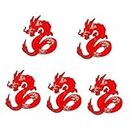 COHEALI 5pcs Year of The Dragon Zodiac Cloth Sticker Garment Applique DIY Clothing Sewing Applique Dragon Embroidery Applique Craft Applique Lovers Red New Year Clothes Patch Fabric