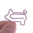 EORTA 50 Pieces Paperclips Pink Pigs Shaped Metal Clips Pin Cute Cartoon Animals Note Clips for Bookmark Photoes Stationary Scrapbooking Craft, 30x35 MM, Pink Pig