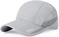 ketmart Hat for Men Woman Sports Cap Sun Hat Quick Drying Soft Polyester Fiber Adjustable for Men and Women(Color_Grey)