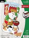 Bucilla Felt Applique 18" Stocking Making Kit, Grilling Santa, Perfect for DIY Arts and Crafts, 89313E