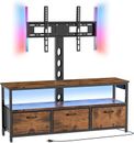 TV Stand with Mount and Power Outlet Swivel TV Stands Mount with LED Lights 