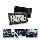 TSUGAMI Mini Digital Clock for Car Dashboard, Battery Operated & Clear LCD Screen Time Display, Small Digital Clock with Self-Adhesive Bracket, Stick On Watch for Auto, Truck, Motorcycle (Black)