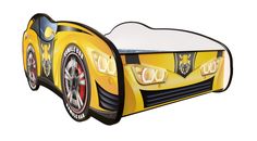 Topbeds Cama de coche con iluminación LED, cama infantil con colchón, Racing Car
