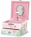 Musical Ballerina Jewelry Box for Girls - Kids Dancing Ballerina Music Box with Mirror, Ballet Gifts for Little Girls, Jewelry Boxes, Childrens Birthday Gift, Ages 3-10, Pink