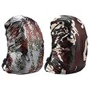 volumoon 2pcs Rucksack Waterproof Cover 45L, Rain Cover Backpack Rainproof Dustproof, Backpack Protector Cover Foldable Anti-Dust and Anti-Theft, for Hiking Camping Touring Cycling