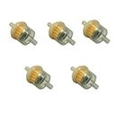 TDR 5-Pack Inline Petrol Gas Fuel Filter - Easy Install for Mopeds, Scooters, Go Karts, Dirt ATVs (50CC-125CC) | Ideal for Motor Bikes, Quads, Pit Dirt Trail & Pocket Mini Bikes