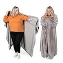 Wearable Blanket Cape with Sleeves - Cozy Wearable Blankets for Women and Men - Mothers Day Gifts for Wife, Gifts for Her, Gifts for Girlfriend, Birthday Gifts for Women Who Have Everything Light Grey