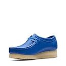 Clarks Women's Wallabee Oxford, Bright Blue Leather, 9.5
