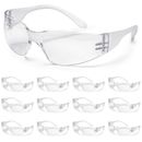 12 Pack Pair Protective Safety Glasses Clear Lens Eyewear Anti Scratch Work UV