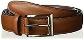 Perry Ellis Men's Portfolio Timothy Leather Belt (Sizes 30-54 Inches Big & Tall), Brown, 30