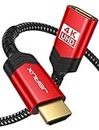 JSAUX HDMI Extension Cable, 2M 4K@60Hz HDR High Speed HDMI 2.0 Extender HDMI Male to Female Lead Support 3D, 18Gbps, ARC, Ethernet Compatible for TV Stick, Roku Fire Stick, Blu-Ray, PS3/PS4 - Red