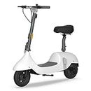 OKAI EA10 Electric Scooter with Seat, Up-to 40 KMs Range & 25KM/H Speed, Modern Moped Scooter Bike with 10inch Vacuum Tires(White)