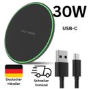 30W Wireless Fast Charger Ladegerät Pad Für Samsung Apple iPhone Android