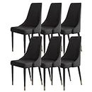 LHJSCC Dining Chairs Set of 6 Micro Fiber Leather Bedroom Room Balcony Sofa Chair Iron Leg Dressing Table Makeup Chair