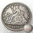 1873 Moneda de réplica de Morgan Dollars de la Libertad de los Estados Unidos, monedas de los Estados Unidos, moneda antigua conmemorativa de EE. UU.