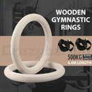Wooden Gymnastic Olympic Gym Rings Crossfit Pro Straps Fitness Training Exercise