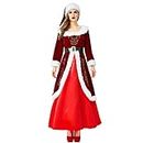 Mrs Santa Claus Cosutme Dress for Women Adult Christmas Santa Dress Red Long Miss Santa Claus Cosplay Outfit Suit with Hat