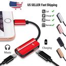 Dual 2 in 1 Headphone & Charger Adapter Cable For iPhone 8 PLUS X XS XR 11 12 13